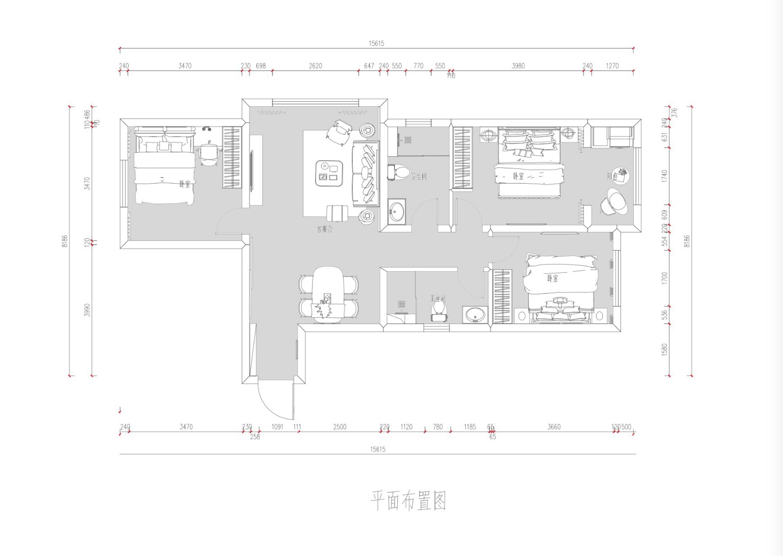 東南智匯城現代簡約風格戶型圖裝修效果圖