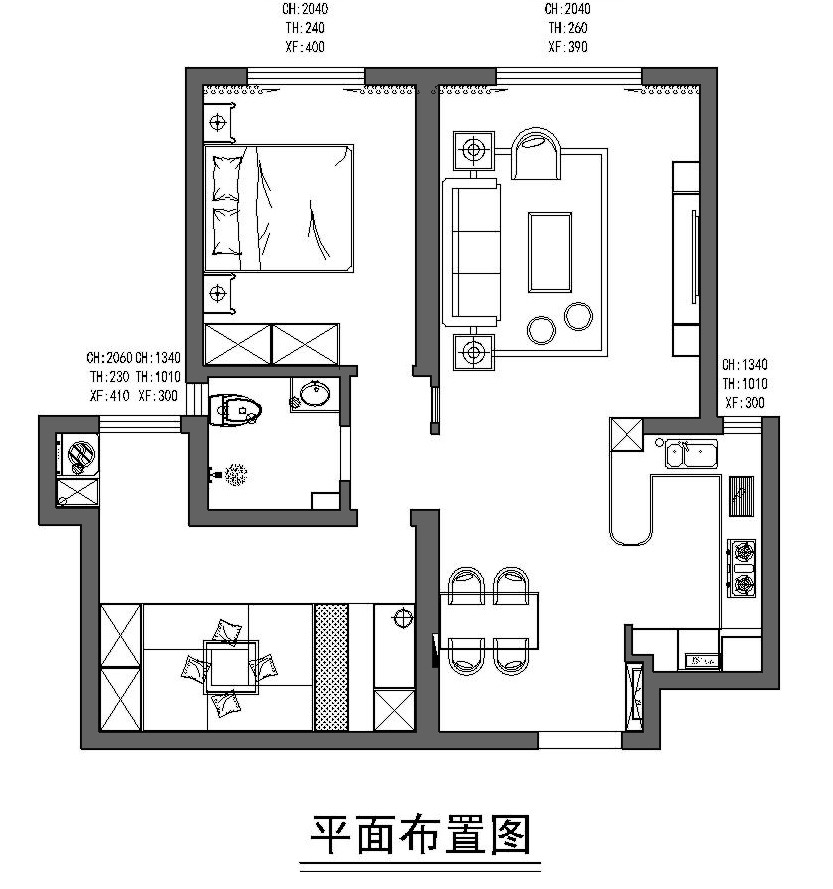 天海譽天下現代簡約風格戶型圖裝修效果圖